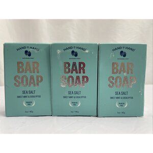 3 Pack Lot Sea Salt Bar Soaps Sweet Mint  And Eucalyptus 5 Oz  by Hand In Hand